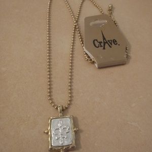 New CrAve Shield Necklace Two Tone